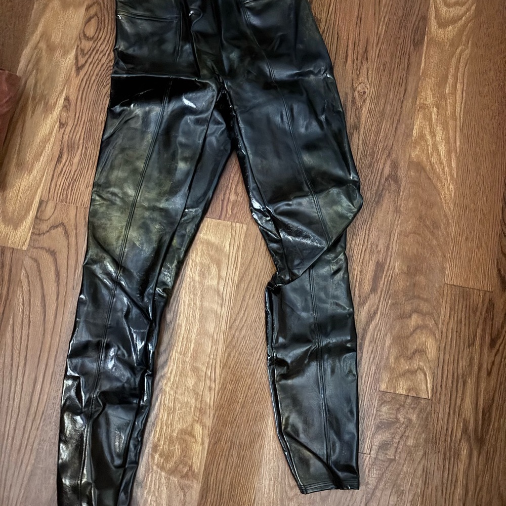 SPANX Black Faux Leather Leggings